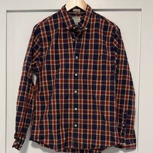 J. Crew Navy and Red Plaid Casual Shirt